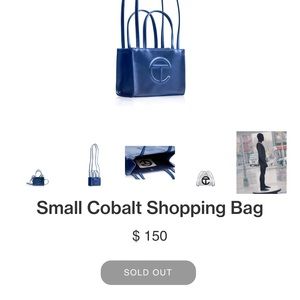 Telfar Small Metallic Blue bag